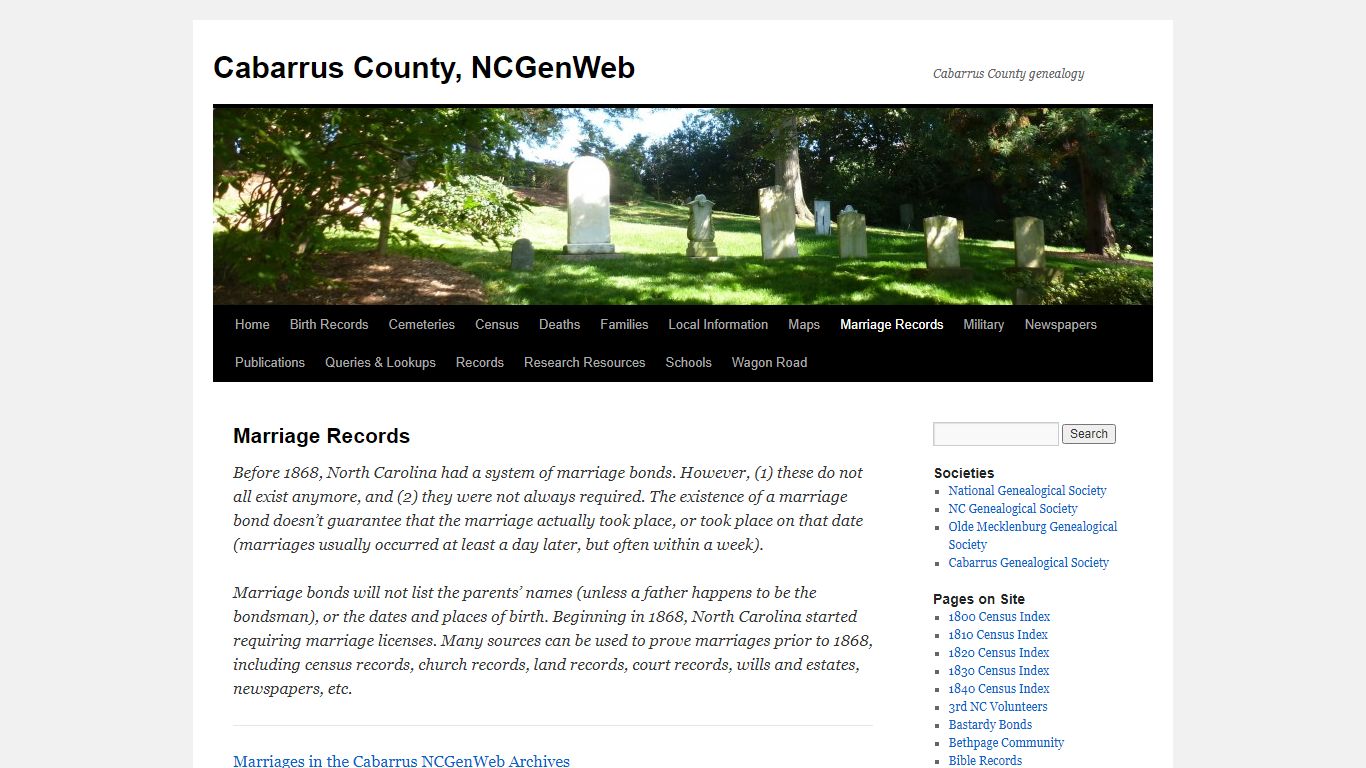 Marriage Records | Cabarrus County, NCGenWeb