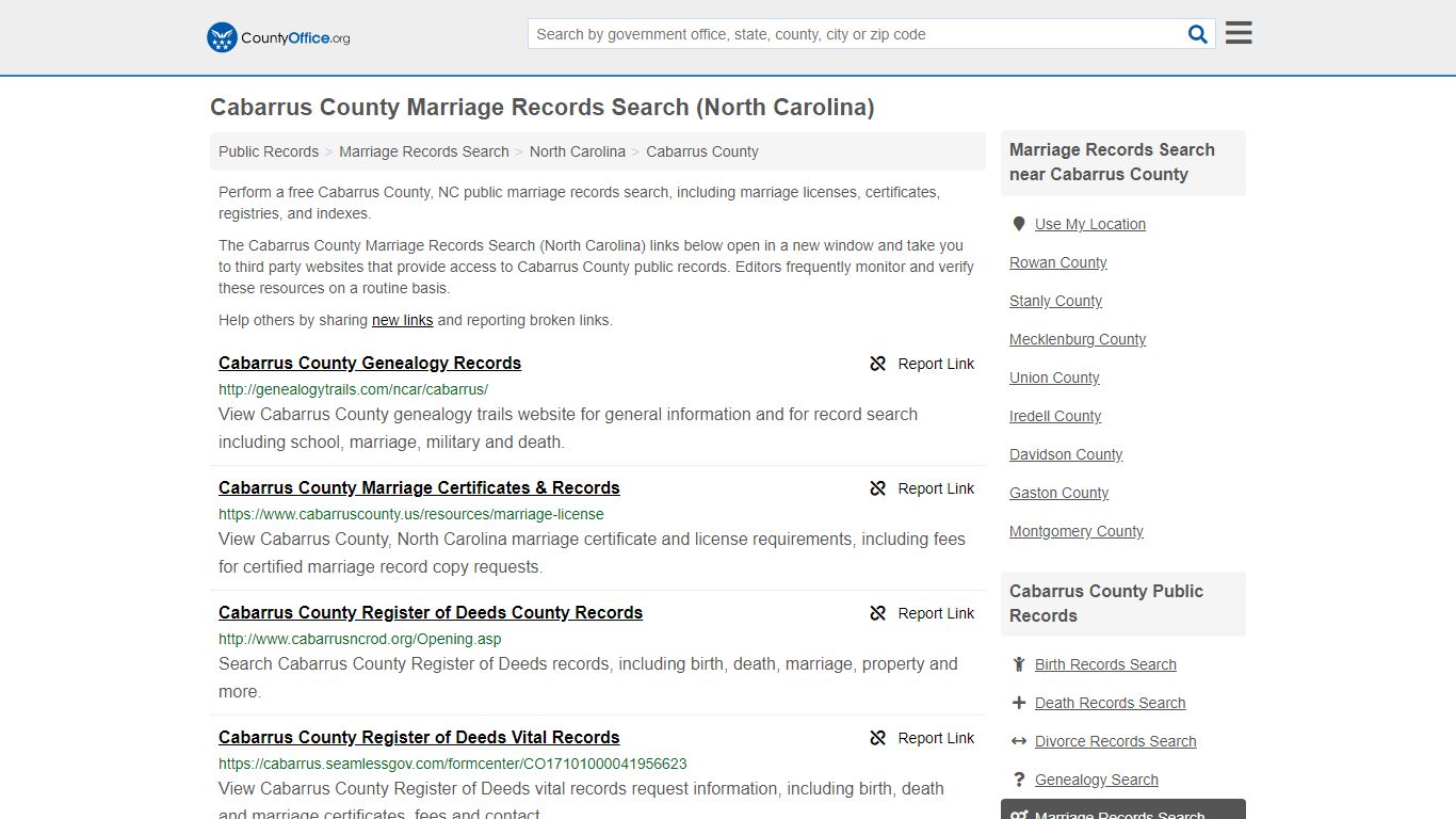 Marriage Records Search - Cabarrus County, NC (Marriage ...